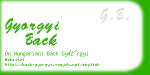 gyorgyi back business card